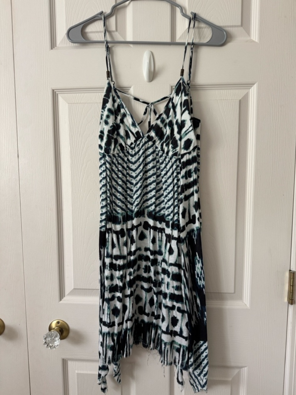 O'Neill Blues and White Abstract Print Strappy Dress